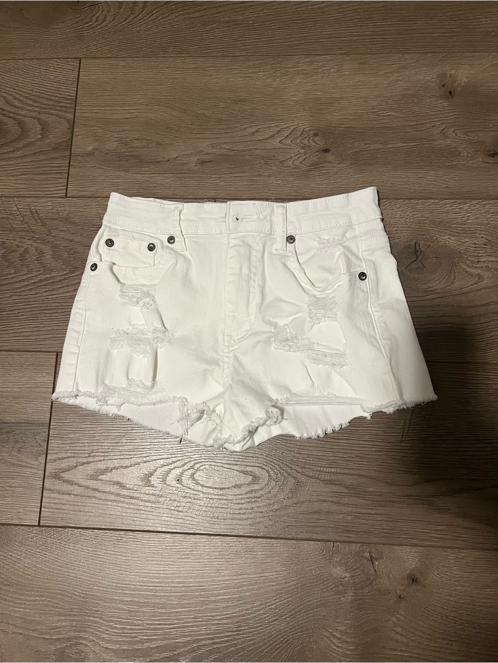 Aeropostale White Distressed Denim Cutoff Shorts